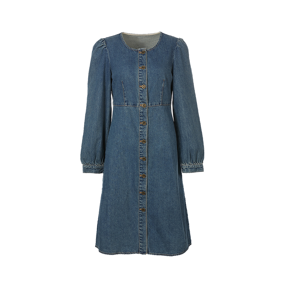 Denim Button Dress