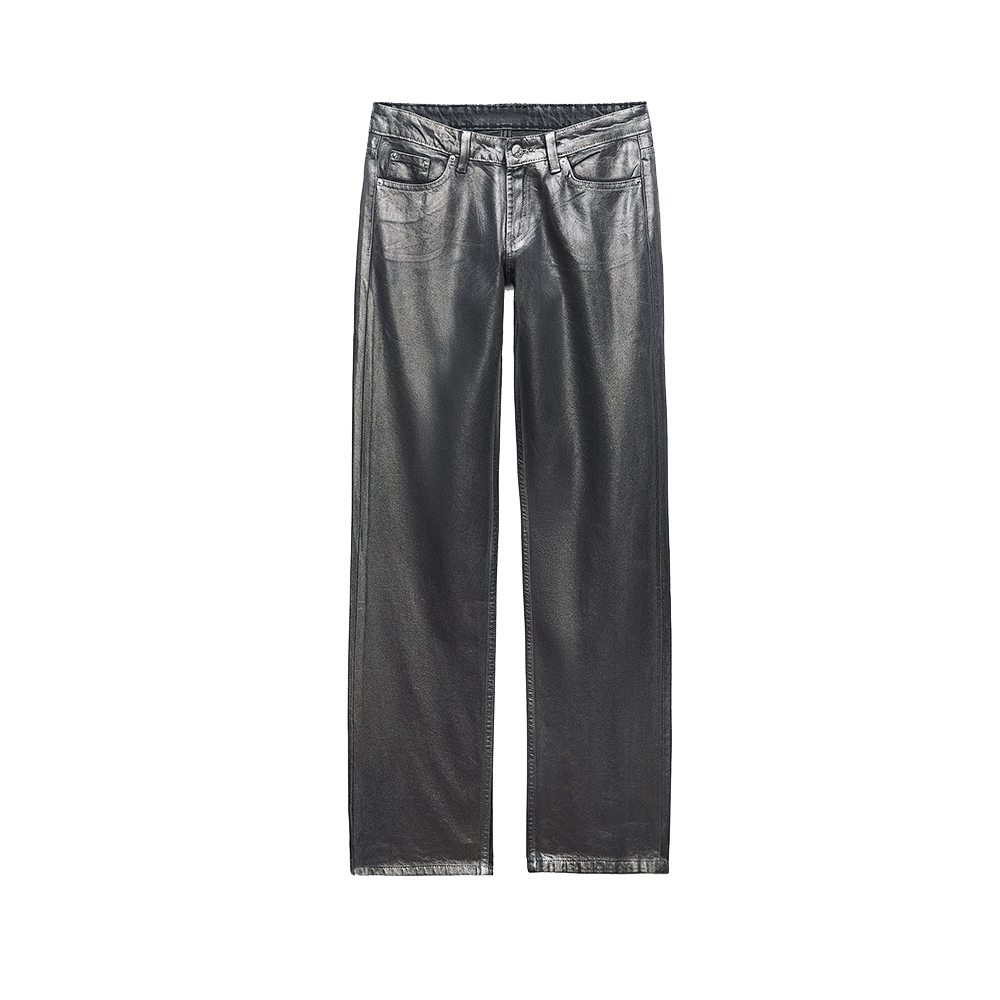 Silver Coating Straight Jeans