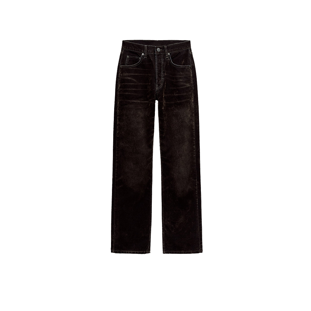 Brown Flocking wideleg Denim Jeans