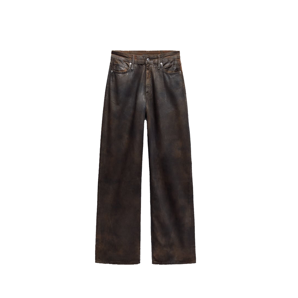 Brown Coating Wideleg Jeans