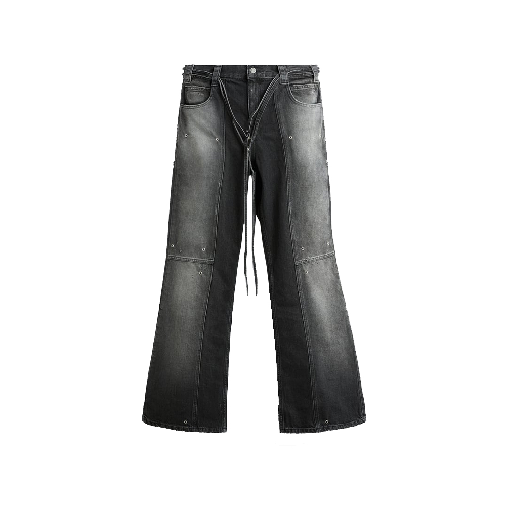 Dark Grey Drawstring Jeans