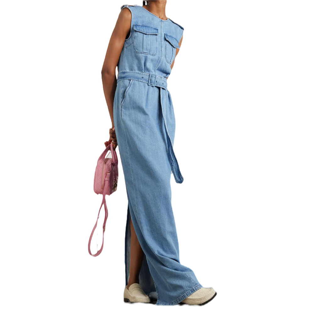 Sleeveless tencel denim dress