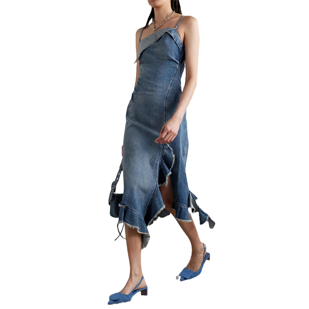 Slip designed denim dress