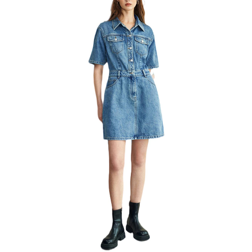 Bleach denim dress