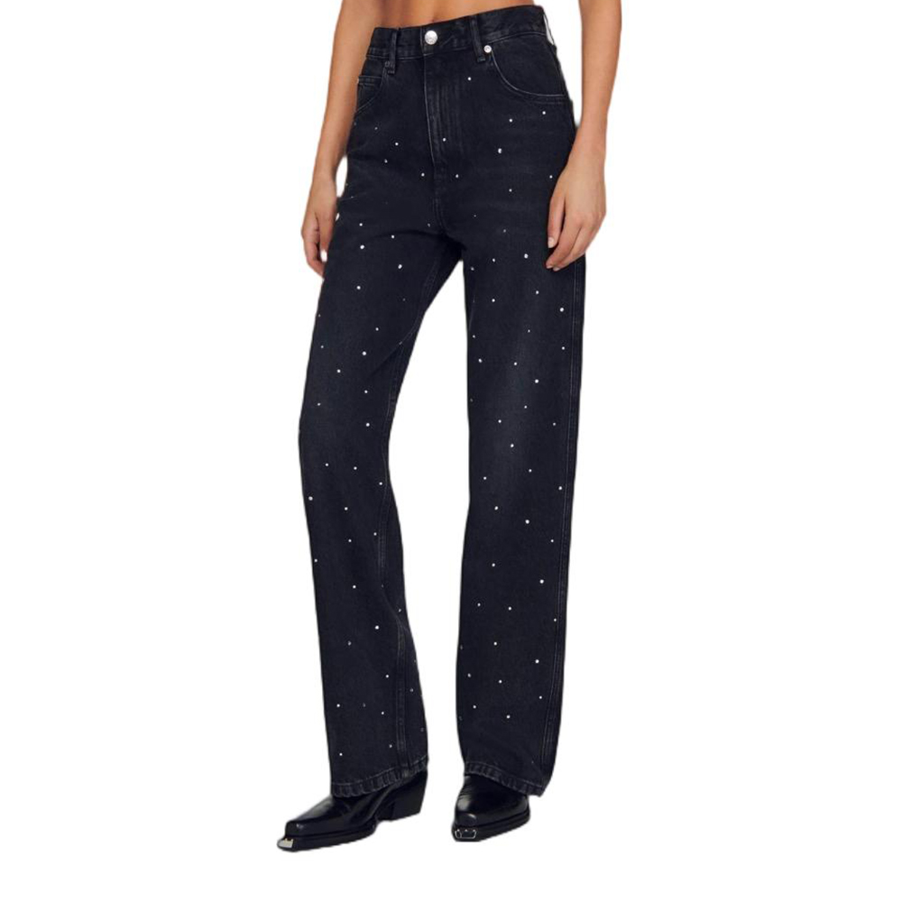 Black Beading Jeans