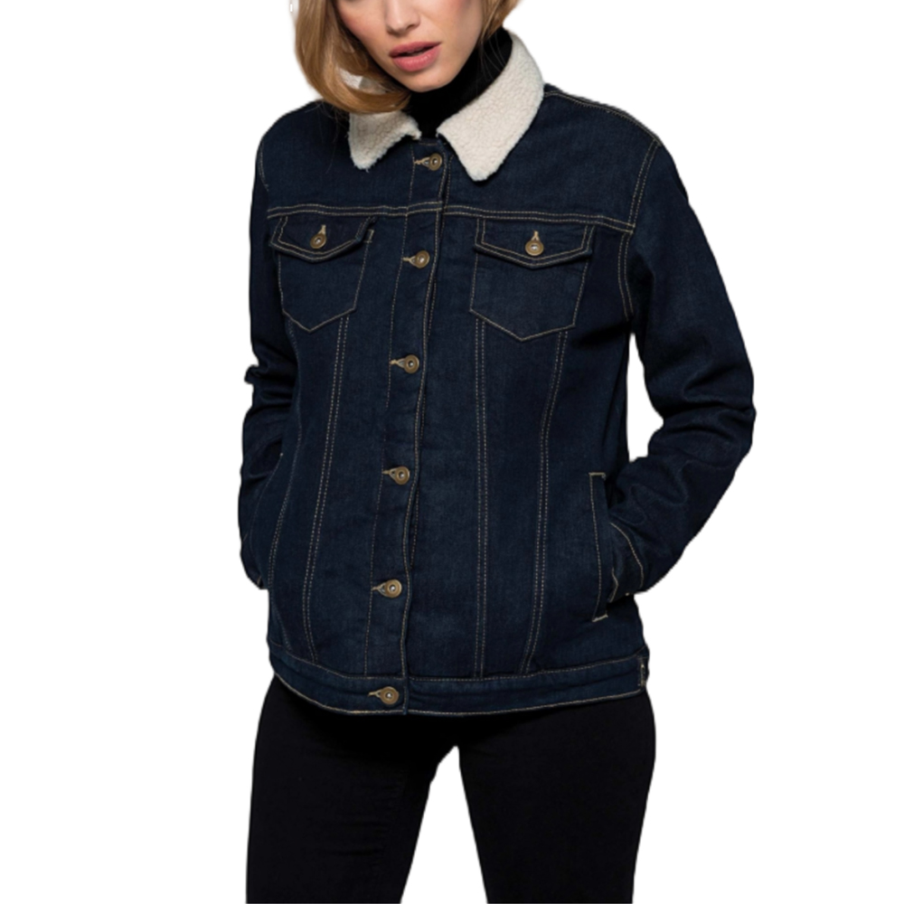 Fur Collar Denim Coat