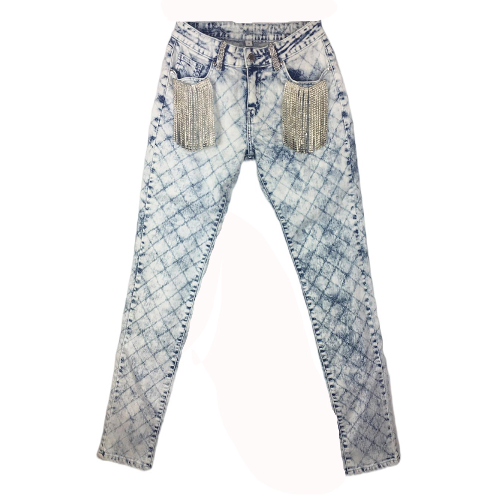 Rhinestone Decorate Jeans