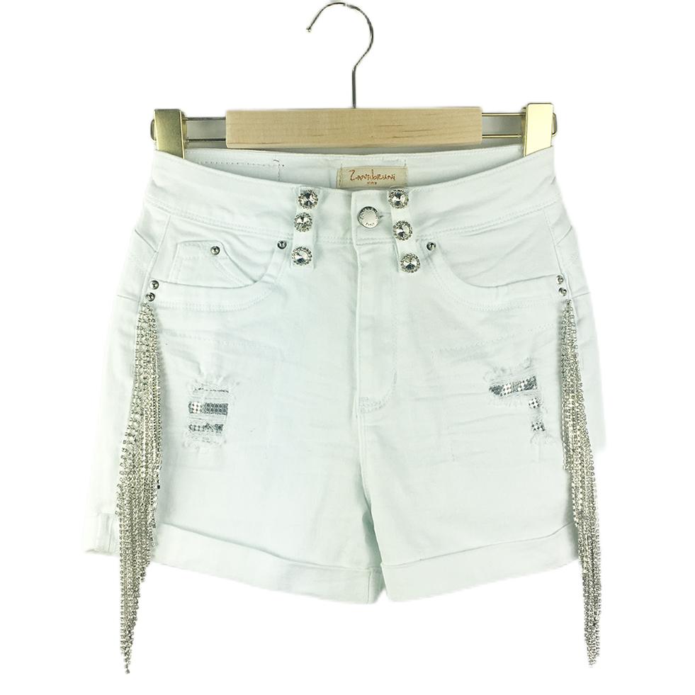 Rhinestone White Shorts