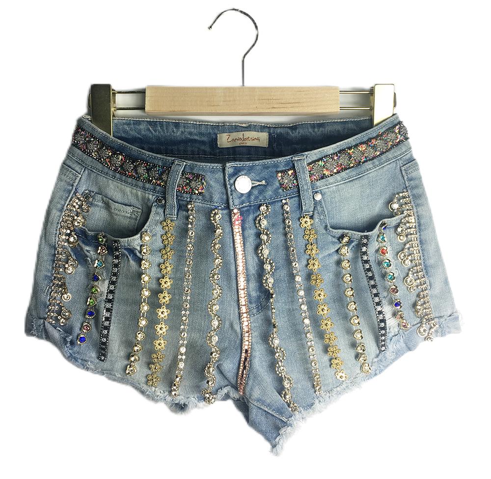 Vertical Rhinestone Shorts