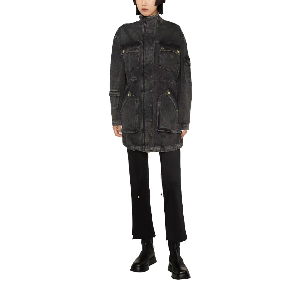 Black Denim Coat