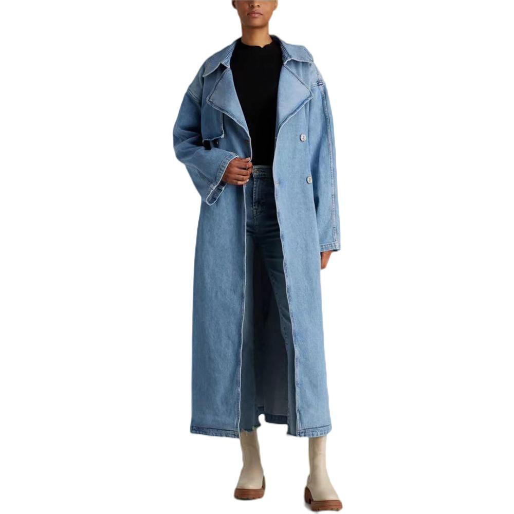 ​Blue Long Denim suit Coat
