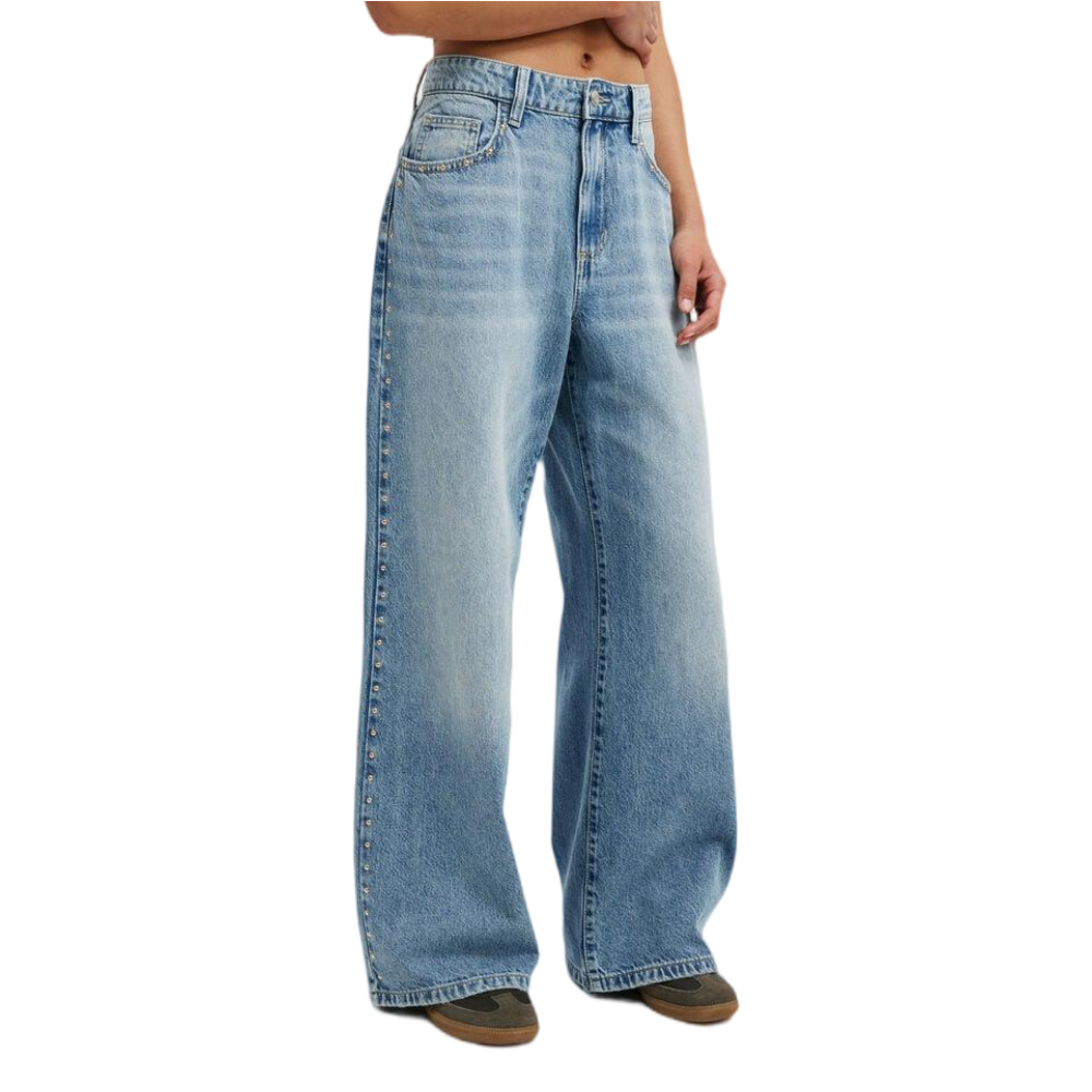 Studded Relaxed Wide Jean