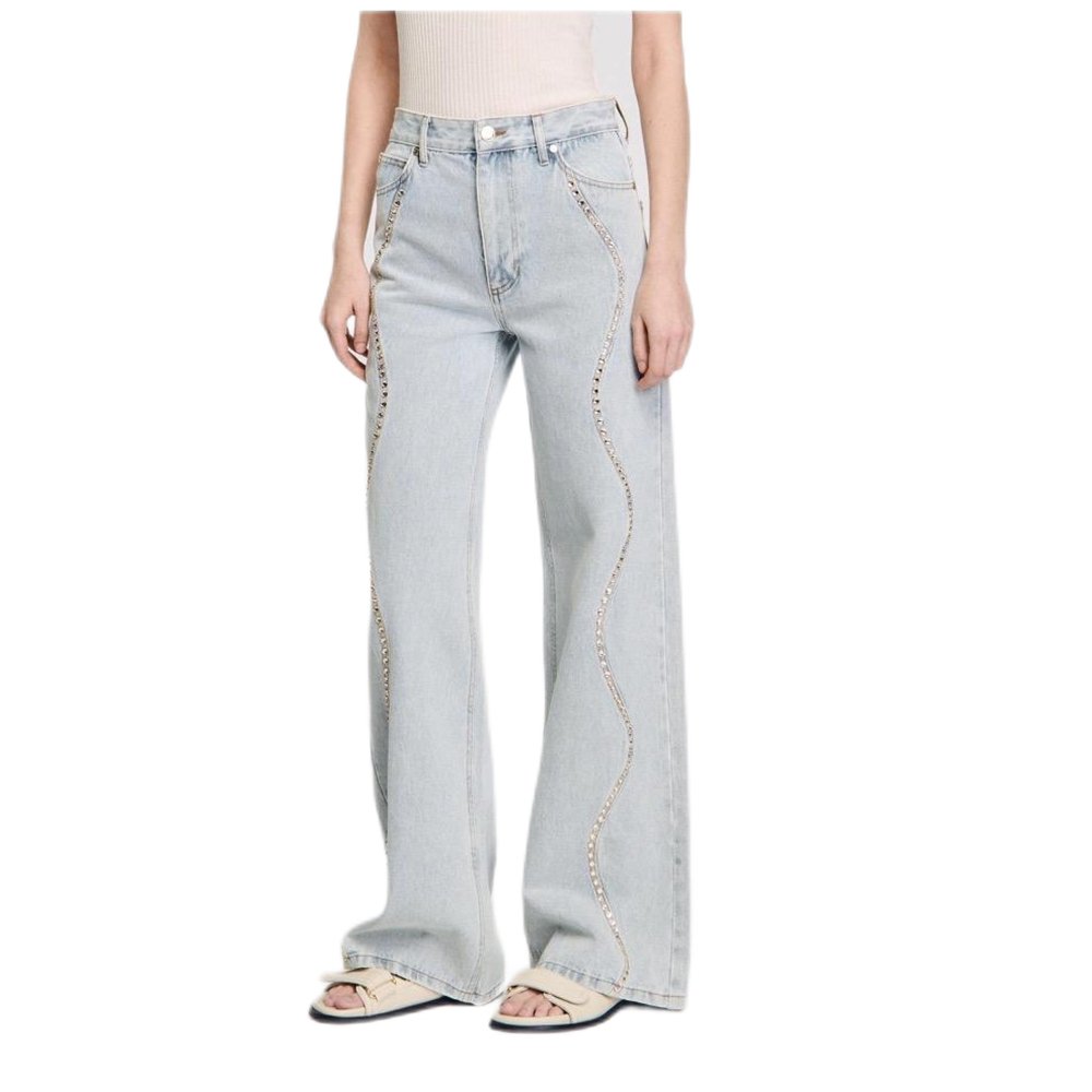 Beading Stone Denim Jeans