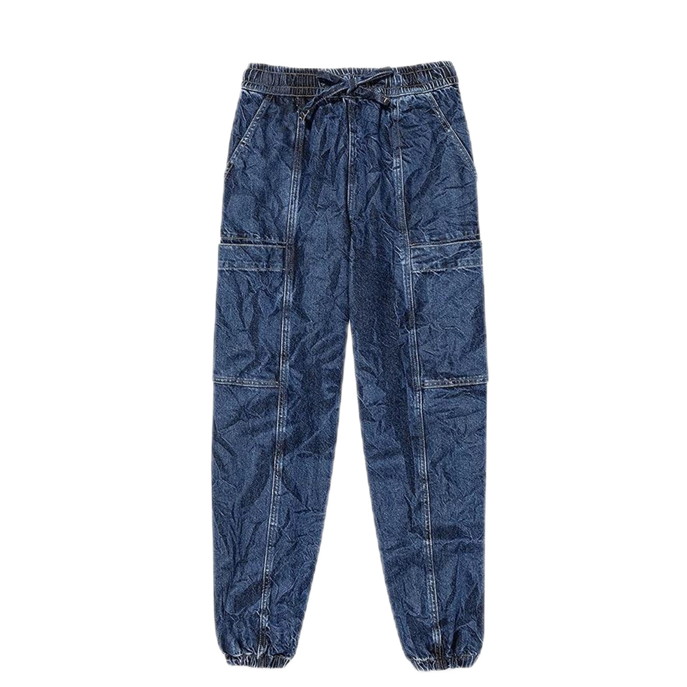 Dark Blue Elastic Jogger Jeans
