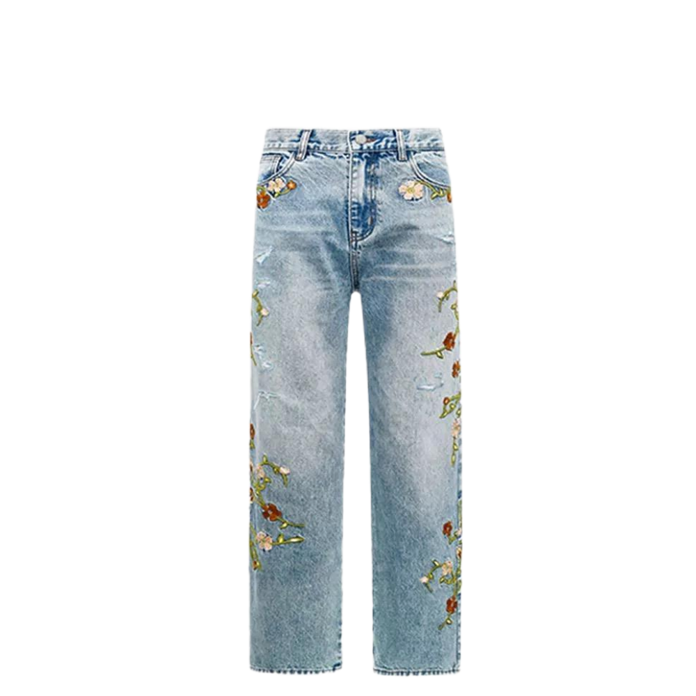 Embroidery Light Blue Jeans